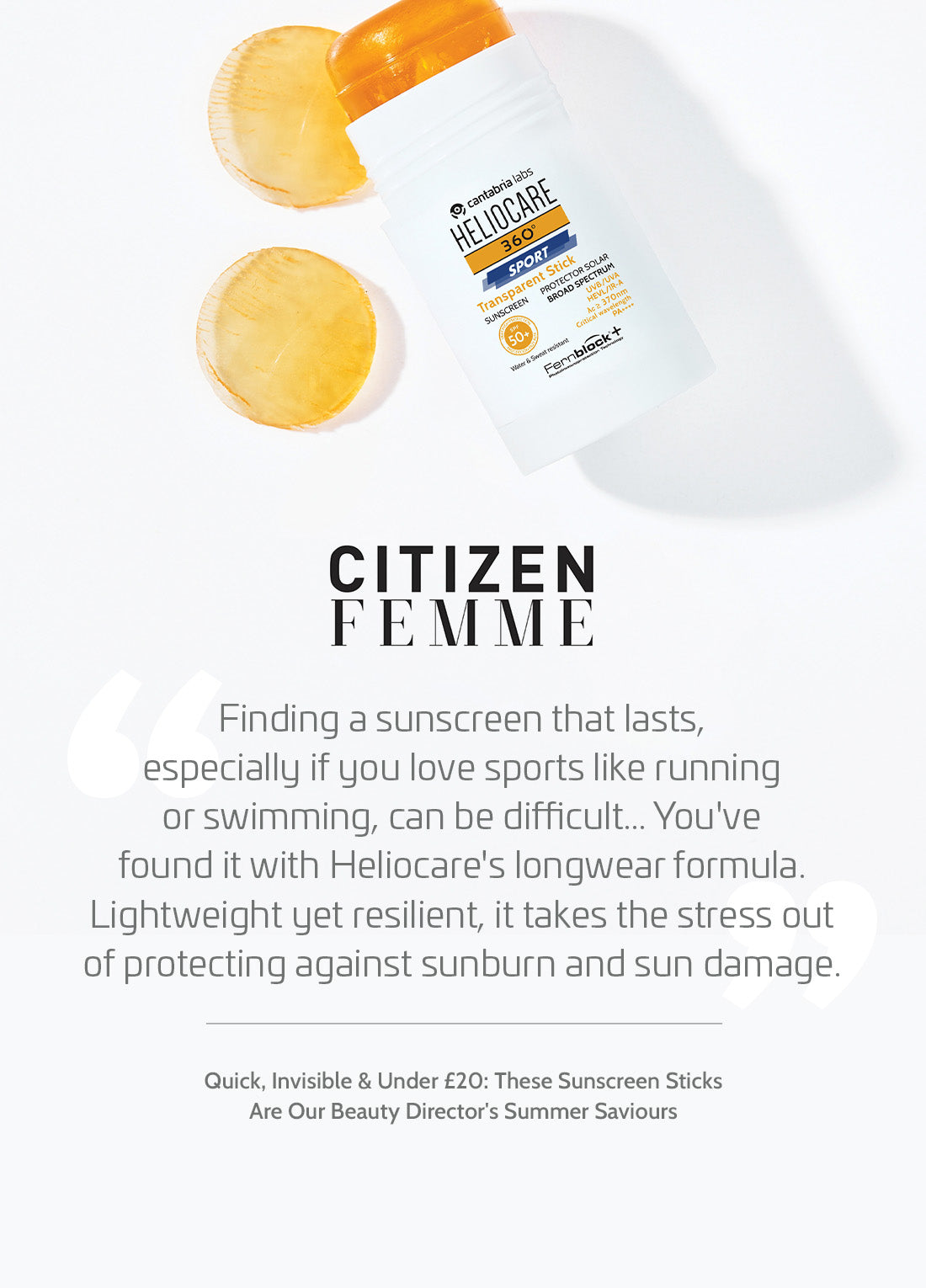 HELIOCARE 360° SPORT Transparent Stick SPF50+