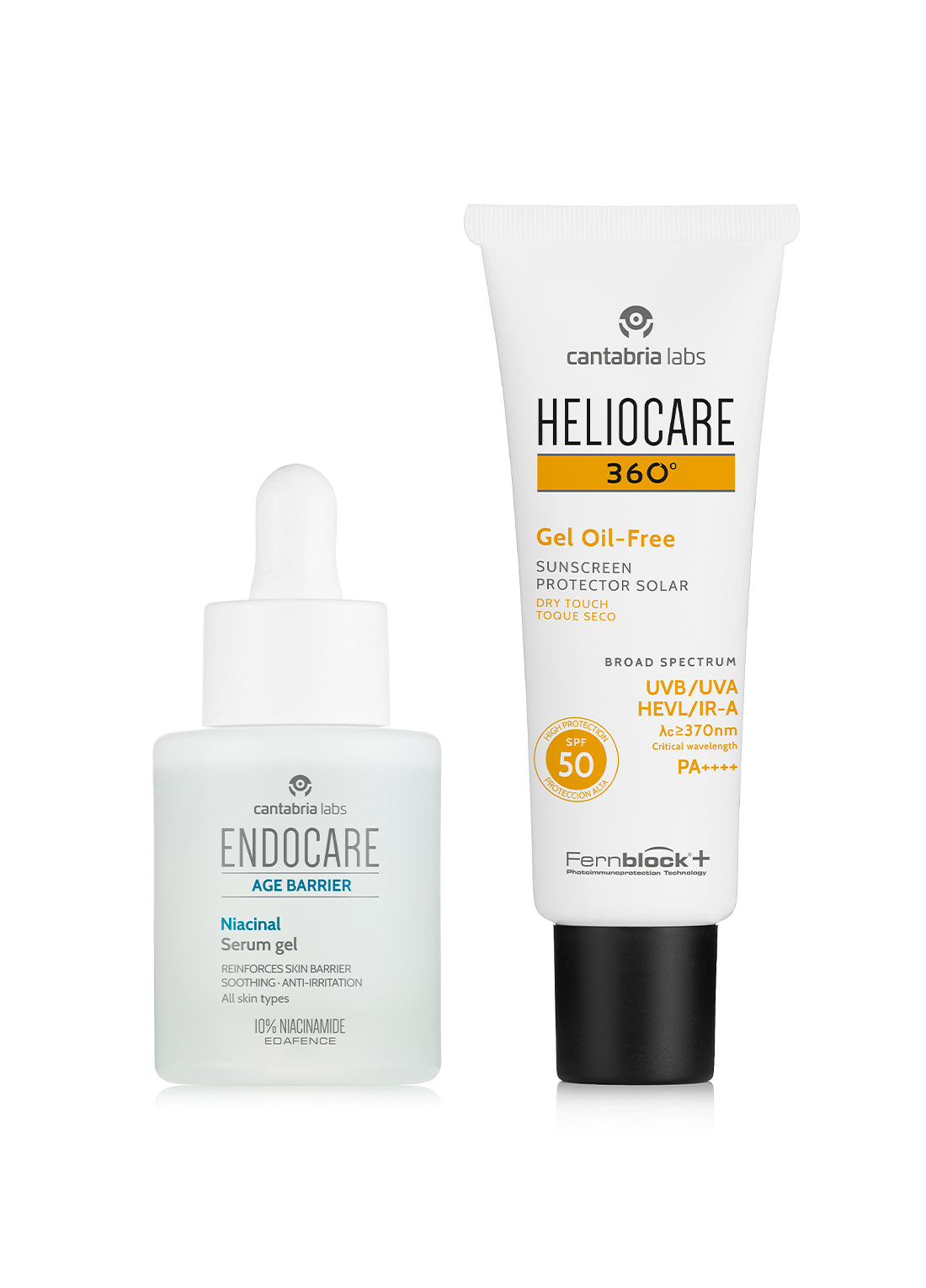 ENDOCARE AGE BARRIER Niacinal Serum & HELIOCARE 360° Sunscreen
